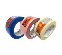 Zulu Precision Masking Tape for Painters 50mm x 50m - Adhesive Roll Set (1 each - Beige, Blue, Pink) - Multi Surface Indoor Outdoor Clean Removal Decorating Supplies | (3 Pack)