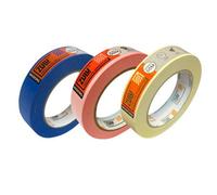 Zulu Precision Masking Tape Set For Painters 25mm X 50M - Multi Surface Adhesive Roll (Beige, Blue, Pink), 3 Pack