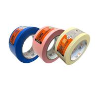 Zulu Precision Masking Tape Set For Painters 50mm X 50M - Multi Surface Adhesive Roll (Beige, Blue, Pink), 3 Pack