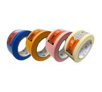 Zulu Precision Masking Tape Set For Painters 50mm X 50M - Multi Surface Adhesive Roll (Beige, Blue, Pink, Yellow), 4 Pack