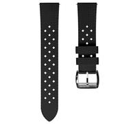 ZULUDIVER AquaWave Rubber Divers Watch Strap with Premium Pin Buckle. Saltwater, Harsh Environment, and UV Resistant. Replacement Mens Wristwatch Strap. Unique Design. Abyss Black - 20mm