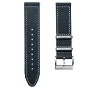 ZULUDIVER Oxford Ranger Leather Watch Strap, Crazy Horse Cow Leather, 2-Piece Quick Release, Vintage Style, Durable Stitching, Stainless Steel Buckle, Vintage Blue, 20mm