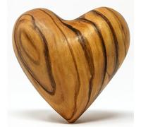 Zuluf 1.25" Olive Wood Pocket Heart Fidget - Hand Carved in Jerusalem from Natural Olive Wood, This Small Wooden Heart is a Meaningful Keepsake, Rustic Table Decor, Wedding Favor or Valentine’s Gift
