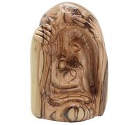 Zuluf Modern Olive Wood Nativity Scene - Handcrafted in Bethlehem, Holy Land | Easter Egg Nativity Set 4.5" HOF052
