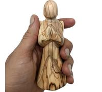 Zuluf Olive Wood Abstract Praying Angel Figurine (4.7") | Guardian Angel Statue | Catholic Gift for Baptism, Confirmation, or Remembrance | Decorative Home Symbol