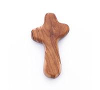 Zuluf Olive Wood Holding Small hand held Cross Bethlehem Holy Land (OW-CRS-001)