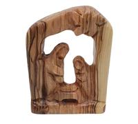 Zuluf Olive Wood Holy Family Nativity 4.9" - Hand Carved Joseph Mary Baby Jesus Figurine Religious Scene Gift HOF037