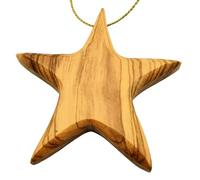 Zuluf Olive Wood Star Ornament Hand Carved