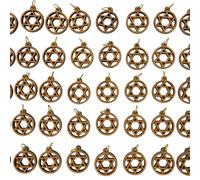Zuluf Set of 50 Olive Wood Star of David Charms 0.8" - Jewish Symbol Bulk Gift Holy Land Religious Craft Supply PEN052A