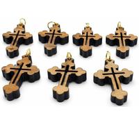 Zuluf Small Laser Cut Wooden Charms Pendants from Jerusalem Holy Land - Christian Rosary & Jewelry Making Supplies - Mini Authentic Bethlehem Crafts
