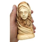 Zuluf Virgin Mary Bust Statue 4.3" - Hand Carved Olive Wood Bethlehem Catholic Religious Art Blessed Mother Decor MAR023
