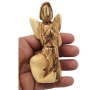 Zuluf Wooden Praying Angel Figurine (4.1") | Olive Wood Guardian Angel | Bereavement and Funeral Gift | Decorative Christian Sculpture for Home or Church Altar | ANG004