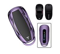 ZUMAHA Car Key Shells Key Cover Key Fob Case for Tesla Model S Remote Control Accessories,A-Purplestyle