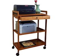 ZUMAHA Multilayer 3-Tier Printer Stand with Wheels, Media Equipment Floor Stand, Printer Storage for Home ＆ Office, Sturdy ＆ Durable Audio Bracket Mobile