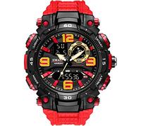 ZUMAHA New Multifunction Digital Watch with Large Dial, LED Backlight Sports Watch, Analog-Digital Display Outdoor Waterproof Military Watch Wrist Watch