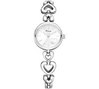 ZUMAHA New Women’s Watch with Small Round Dial, Wrist Watch with Heart-Shaped Metal Strap, Minimalist Analog Quartz Watch White Wrist Watch