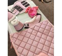 Zumars Equestrian Horse Saddle Pad, Bareback Pad For Horses Double Rope Webbing Handle Belly Strap Breathable Saddle Pads, Sweat Absorption Mat Equipment English Saddle Pad For Horses (Light Pink)