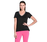 Zumba Fitness Women's Dip it Low V-Neck T-Shirt - Sew Black, Large