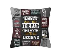 Christmas Bonus Dad Gifts - Step Dad Gifts from Daughter - Birthday Gifts for Stepdad - Step Up Dad Gift from Son - Funny Stepped Up Dad Gift - Best Step Father Gifts Throw Pillow Cover 18"X 18"