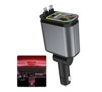 Zumghigh 4-in-1 Retractable Car Charger Adapter with Starlight Projector, A Multifunctional Cigarette Lighter USB Charger for iPhone and Type-C Devices. The Ideal Car Charger Gift for Men and Women