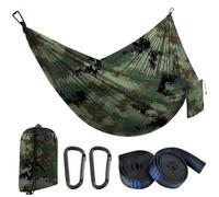 Zumhigh 270x140cm Camping Hammock with Mosquito Net, Ultra Lightweight 210T Parachute Nylon Outdoor Hammock for Travel & Garden, Easy Setup Hammock Camping Gear