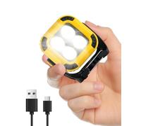 Zumhigh Mini LED Rechargeable Work Light, 4 Modes & 4 Brightness Levels, COB Flashlight with Magnetic Base, Waterproof, USB Charging, 360° Rotatable, for Outdoor, Car Repair, Emergency Use
