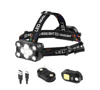 Zumhigh Rechargeable Head Torch Detachable as Power Bank 11 LEDs Headtorch 1500 Lumens with 8 Modes & IPX4 Waterproof for Camping Hiking Outdoor Work Emergency, Valentine Gifts for Him