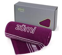 Zumi 100% Cotton Quick Dry Large Travel Towel - Soft, Thin, Compact, Highly Absorbent, Lightweight Camping Towel for Beach, Gym, Bath, Shower, Swimming, Pool, Dorm, RV - Purple