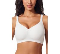 ZUMIY Nursing Bra for Maternity Breastfeeding, Ultra Soft Comfort Seamless Pregnancy Bra, Adjustable Wide Straps Removable Pads Wireless Night Sleep Bralette (XL,White)