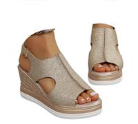 ZUMKEAY Sandals for Women Women's Sandals & Slides Womens Flat Shoes Comfortable Orthopedic Arch Support Espadrilles Platform Wedge Sandals Open Toe Slip On Ankle Strap Sandals