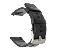 ZUMLED Italian Oily Leather Watchband Compatible With Rado Bell & Ross Oris Montblanc Watch Band Quick Release Strap Men Wrist Bracelet 20 24mm (Color : Black silver buckle, Size : 20mm)