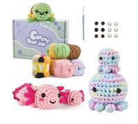 Zummipals Crochet Kit for Beginners, Crochet Kit with 40% Extra Yarn, Easy Crochet Kits for Adults, Beginner Crochet Kit with Step-by-Step Video Tutorials Turtle Axolotl Octopus, Ideal Crochet Gifts