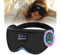 ZUMUSEN Bluetooth Sleep Mask Headphones, 3D Sleeping Headphones 100% Blackout Eye Mask for Men & Women,Can Play 15 Hours Sleep Eye Mask Earphones with Waterproof Travel Bag for Travel/Nap
