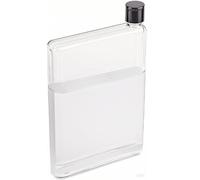 ZUMVIVIN Reusable Slim Water Bottle, Leak Proof Flat Plastic Travel Mug for Sports Travel Picnic Camping Fitness & Gym Leak-proof Flat Slim Transparent (320ml-A6)