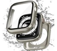 Zumyzu 2 in 1 Waterproof Case Compatible with Apple Watch 42mm Series 10 with Tempered Glass Screen Protector, Full Coverage Bumper Cover for iWatch Case 42mm Ti