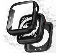Zumyzu 2 in 1 Waterproof Case Compatible with Apple Watch 42mm Series 11 10 with Tempered Glass Screen Protector, Full Coverage Bumper Cover for iWatch Case 42mm Black