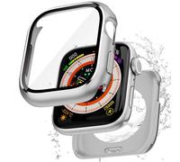 Zumyzu Metal Waterproof Case Compatible for Apple Watch Cover 45mm Series 9 8 7 with Built-in Tempered Glass Screen Protector, 2 in 1 Full Metel Coverage Bumper for iWatch 45 mm Silver