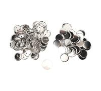 Zunate 100 Set Pin Back Button Parts Blank Smoothing Metal Durable Clip for Badge Craft Button Making Supplies, 50MM Round (56MM)