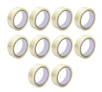 Zunate 10PCS Transparent Fiberglass Tape 30mmx20m Heavy Duty | Multi Directional Reinforcement, High Tack Adhesive, Industrial Strength Bundling, Carton Sealing Purpose