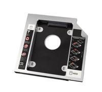Zunate 12.7mm Laptop Optical Bay HDD SSD Adapter Caddy 2.5in | Hard Drive Enclosure, Noise Dampening Tray, Dual System Boot, CD ROM Replacement, Black Aluminum