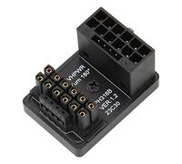 Zunate 12V 600W GPU PCIe Connector, ATX 16Pin to 16 Pin PCIe Adapter, U Turn 180 Degree Angle GPU Power Adapter Board for Desktop Computer (Black)