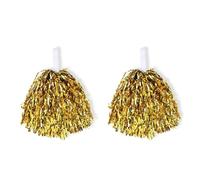 Zunate 14pcs Metallic Foil Cheering Pom Poms for Team Sports | Non Slip Handgrip, Glossy Reflective Streamers, Cheer Squad Shakers, Dance Routines, Multi Color Set