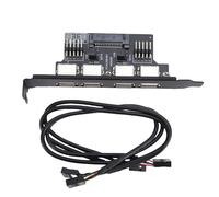 Zunate 19PIN to 4xUSB2.0 Interface Expansion Card, 480Mbps/s PCI Expansion Controller PCI Serial Parallel Combo Panel Socket Adapter Card for Desktop Computer