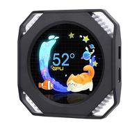 Zunate 2.1 Inch Computer Temp Monitor, DIY Dynamic Theme Water Cooler Screen USB RGB GPU CPU Temperature Display, PC Case Secondary Screen Computer Secondary Screen (Black)