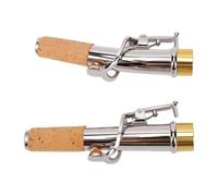 Zunate 2 Pcs Soprano Sax Neck Set Straight Curved Brass | Pair Set, Standard 16 7mm Fit, Smooth Finish, Saxophone Upgrade Part