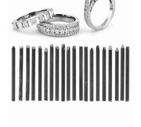 Zunate 20pcs Jewelry Engraving Chisels for Metal Texture Work (#1) | DIY Goldsmith Supplies, 4mm Shank Diameter, Artisan Texture Making, Durable Hard Steel Tools