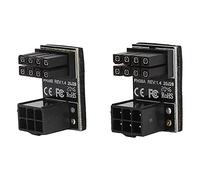 Zunate 2pcs 6Pin to 8pin Adapter, Desktop Graphics Card Power Supply Adapters 6Pin Female to 8pin Male 180 Degree Angled Connector,for ATX 8Pin/6Pin (Black)