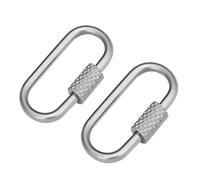 Zunate 2pcs Oval Screw Lock Stainless Steel Keychain | Polished Smooth Surface, Jewelry Making Hardware, Bag Charm Clip, Secure Closure, Durable Finish