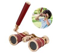 Zunate 3x25 Mini Opera Binoculars for Theater | Compact White Glass Concert Viewing for Kids Ladies (Red)