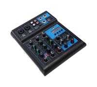 Zunate 4 Channel Sound Mixing Board, Audio Mixer with Dual Cordless Microphone, Bluetooth Mixer for Podcast Studio, Karaoke, Live Streaming, Recording
